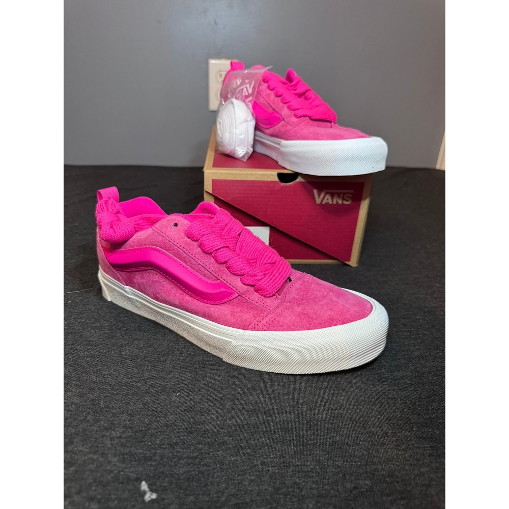 Vans Knu Skool Nubuck Pink Glo Sneakers VN0009QCYU2 Mens 8 Womens 9.5 NEW